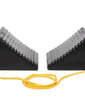 Heavy Duty Solid Rubber Wheel Chocks With Secure Tie Rope 8 By 5 By 4 Inch Anti Roll Parking Blocks for Trucks Trailers RV and Vans