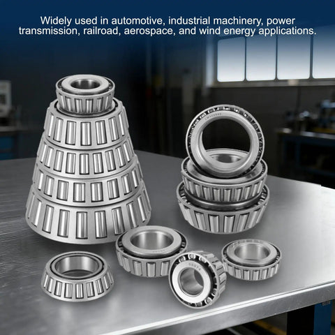 Top Shelf 1380 Tapered Roller Bearing Cone With A Beefy 22mm Bore And Premium Chrome Steel Body arranged on a table.