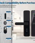 Slick Smart Fingerprint Door Lock With Built In Wifi And Tuya App Remote Control Delivers Game Changing Keyless Entry Via Electronic Digital Keypad dimensions on a door.