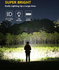 Person using Compact EDC Flashlight With USB C Rechargeable Battery Flat Pocket Design Clip On For Easy Carry Super Bright LED 8 Lighting Modes For Camping Emergency Prep And Everyday Use in forest at night