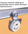Close-up view of a 4Pcs Sliding Closet Door Roller Kit with 2 Type-1 and 2 Type-2 offsets, featuring a 7/8 inch nylon wheel.