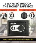Heavy Duty Fireproof Safe Box Featuring Bright Sensor Light And Portable Fireproof Sack Solid Digital Keypad Lock with unlocking methods