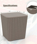 Specifications of 11.5 Gallon Waterproof Deck Box With Removable Lid And Faux Rattan Side Table for Outdoor Patio Brown
