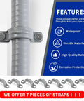Flexible Liquid Tight PVC Electrical Conduit Kit 1/2-Inch Diameter with 7 Straps, Non-Metallic Grey, Waterproof Clamps