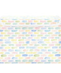 Rugged Foldable Storage Bin With Flip Top Lid And Sturdy Handles For Home Organization Bedroom Closet Collapsible Box crafted with colorful patterned 300D Oxford fabric.