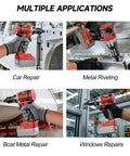 Professional Cordless Rivet Nut Tool Kit With Brushless Motor And One Button Operation Delivers Hella Fast 2030 Pounds Of Pulling Force For 18V Battery Platforms And Pro Shop Work used for car repair and metal riveting.