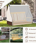 Waterproof 57 Inch Porch Swing Cover For All Weather Use Heavy Duty 600D Oxford Outdoor Swing Shield with roll up panel.