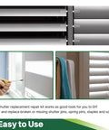 Handy Dandy Honey Do Hero Window Fix Kit With 50 Spring Loaded Shutter Pins And 80 Silver Tilt Rod Louvers Staples for easy window repairs.