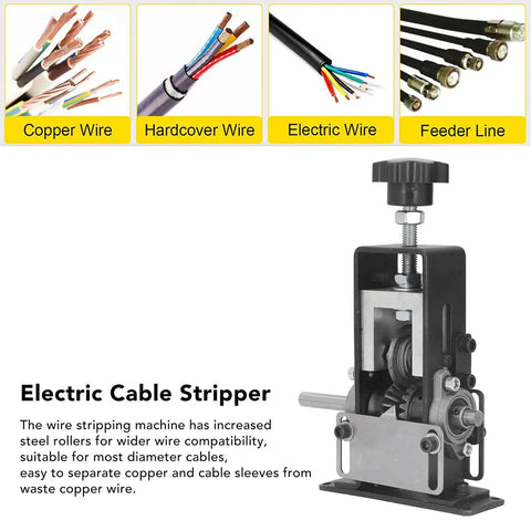 Heavy Duty Automatic Wire Stripping Machine For Waste Cables with durable steel rollers for efficient copper separation.