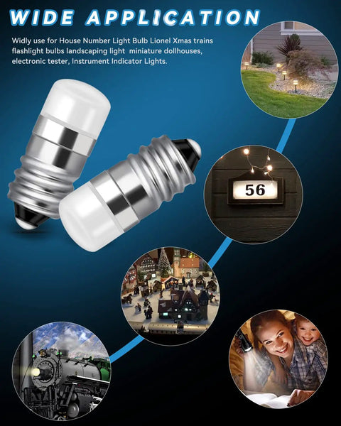Slick E10 Miniature Bulbs 2 Pack House Number Light Replacement For 10 To 30 Volt Wiring showcased in various applications.