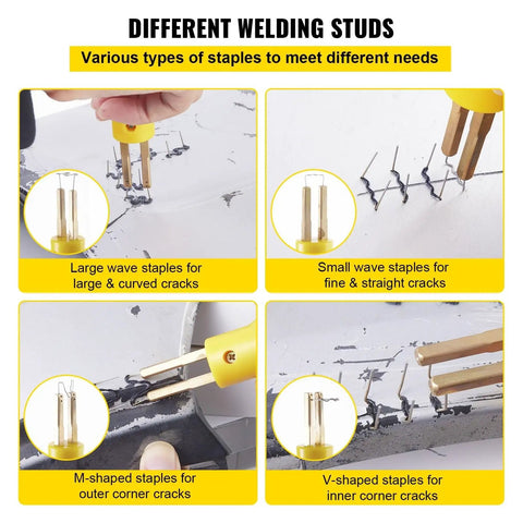 Get Your Ride Looking Crisp Again With This Legit Plastic Welding Kit featuring various welding staples for different repairs.