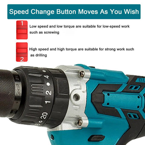 Heavy Workhorse Cordless Hammer Drill Set With Two 1500 Mah Batteries For Tough DIY Projects featuring dual speed chuck and torque settings.