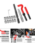 Beefy M14x1.25 Thread Repair Kit 15 Piece Stainless Steel Workhorse with drill, tap, wrenches, and 10 threaded inserts visible.