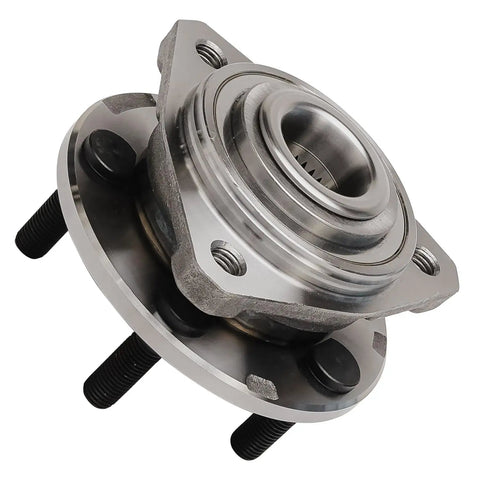 Front Wheel Bearing Hub Assembly Pair Fits 1995 Through 2006 Dodge Stratus Chrysler Sebring Cirrus Plymouth Breeze close-up with bolts.
