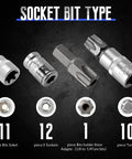 34 Piece Torx Star Bit Socket Set Handheld Tool with Portable Blue Storage Case for Cars, Trucks, Machinery and Home Repairs
