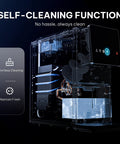 Ultimate Countertop Nugget Ice Maker Featuring Auto Drop Ice And No Sweat Self Cleaning Routine. Close-up of self-cleaning function.