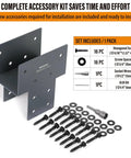 4 Pack Heavy Duty Stainless Steel Post Caps Tie Bracket Fits 4x4 Actual 3.5x3.5 Wood Posts for Connecting Gazebos Decks and Beams