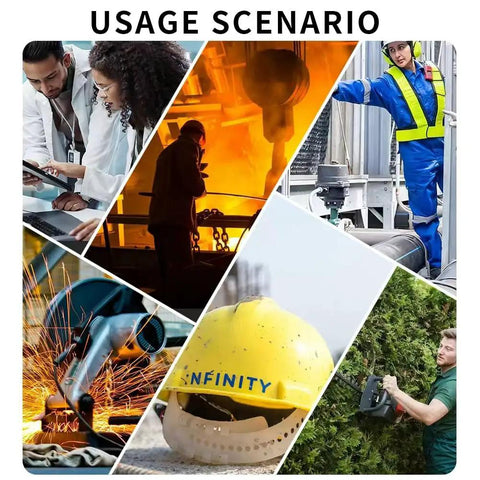 Usage scenario showing Boss Level Heavy Duty Z87 Construction Safety Glasses Featuring Antifog Photochromic Uv400 Lenses and Blue Light Blocking Shield.