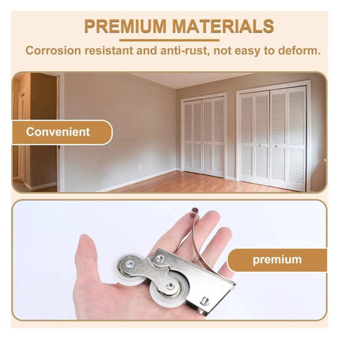 Heavy Duty Caster Wheels With Dual Locking Brakes Double Roller Design For Sliding Doors And Wardrobe Tracks in hand