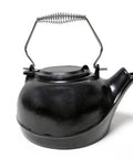 Solid Cast Iron Wood Stove Steamer And 3 Qt Humidifier Kettle with chrome handle and matte black finish for home humidity.