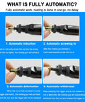 Images showing the process of No Nonsense Heavy Duty Pneumatic Rivet Nut Pliers Set with M3 to M12 tips and 7mm adjustable stroke.