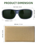 Kickass Shade 8 Welding Glasses With Wrap Around Frame For Laser Hair Removal And Shop Work Featuring Anti Scratch Coating dimensions 5.6x2.2 in