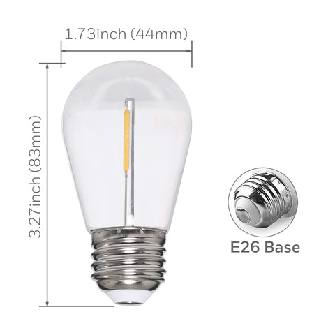 Plastic E26 bulb details from 48 Foot LED Color Changing String Lights With Remote Linkable Indoor Outdoor Patio Lighting