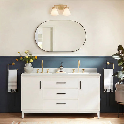 Top Shelf Black Stainless Steel Cabinet Handles And Drawer Pulls Featuring 12 5/8 Inch Center Spacing Heavy Duty Anti Corrosion Hardware For A Smooth Kitchen Refresh on a bathroom vanity.