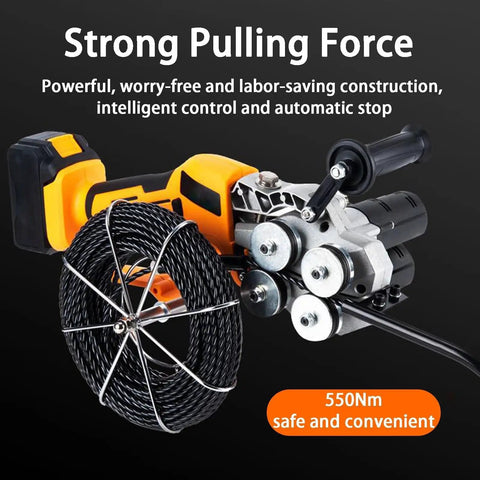 Straight Up Pro Grade Electrician Threading Machine With Brushless Motor Cordless Cable Pulling Tool For Conduit And Hidden Pipe Routing No Sweat Work On Home Renovations, featuring strong pulling force and 550Nm.