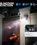 Motion detection alert by 2K 360 Degree Solar Wireless Outdoor Security Camera With Color Night Vision, Motion Detection, 2 Way Audio, Spotlight Siren Alarm, SD And Cloud Storage For Home Security