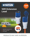 Hella Rugged 10 Meter Heavy Duty Extension Cord 16 Amp 230 Volt IP44 Weatherproof Industrial Power Lead with blue connectors.