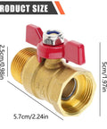 Leak Proof Heavy Duty Three Quarter Inch Brass Ball Valve With Built Different Construction And Smooth Flow Control For Yard Projects Car Wash Plumbing Corrosion Resistant Setup with red handle and size dimensions.