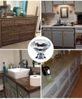 12 Pack Diamond Shaped Crystal Glass Drawer Knobs 30mm Cabinet Pull Handles In Silver Finish For Dresser Kitchen And Furniture Updates