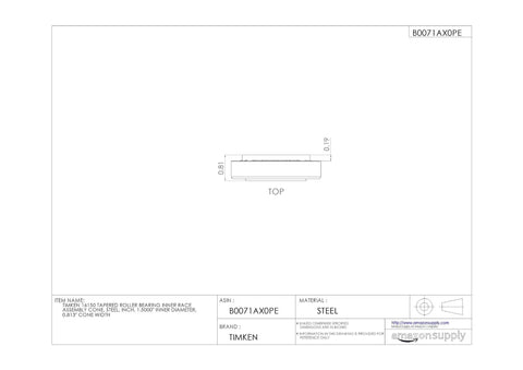 Built Tough 16150 Tapered Roller Bearing Inner Race Cone 1 5 Inch Bore 0 813 Cone Width Steel Thrust Load Handler Heavy Duty Swap Minimize Friction Real Deal Smooth Action Engine Components top view with dimensions