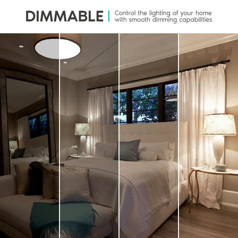 Bedroom lighting using An A19 LED Bulb 75W Equivalent 1100 Lumens 3500K Natural White Dimmable Energy Star Enclosed Fixture Rated E26.