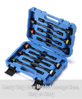 Half-Inch Drive 8 Inch Color-Coded Torque Extension Bar Set, 10-Piece in blue storage case, Heavy-Duty Chrome Molybdenum Steel