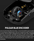Interior view of the Premium Lightweight Wireless Gaming Mouse featuring the Pulsar Blue Encoder for enhanced accuracy.