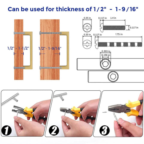 Installation guide for 30 Pack Solid 3-3/4 Inch Square Kitchen Cabinet Handles Brushed Brass Drawer Pulls 3 Inch Center-To-Center Hole Spacing