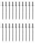 50 Piece Stainless Steel Flat Head Blind Rivets Kit for Heavy Duty Rugged Furniture Fastening and Decorative Projects
