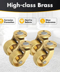 Four Pack Heavy Duty Caster Wheels With 360 Degree Swivel And Mounting Screws Premium Brushed Gold Brass Finish on display.
