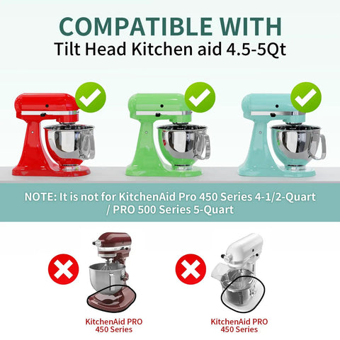 Image showing compatibility of Bamboo 2-in-1 Mixer Slider With Slick Countertop Glide with Tilt Head KitchenAid mixers.