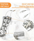 2 Pack Dryer Heating Element Replacement 5300W 240V Fits Most Dryers Replaces DC47-00019A Includes Insulators And Restring Coil