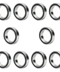 Heavy Duty 10 Pack 6701-2RS Miniature Ball Bearings Crafted From Top Shelf Chrome Steel Double Sealed Rotating Hardware For Electric Motors And Home Appliances Built Damn Tough To Last Forever. Sealed chrome steel ball bearings.