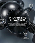 Hella Solid Black Zinc Ball Studs With Swivel D Rings For Leather Crafting Professional Hardware Bundle For Handbag Strap Conversion close-up of zinc alloy stud feature.