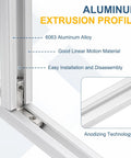 Top Shelf 2 Pack 1020 Aluminum Extrusion Profile 29.53 Inch 10X20MM Silver Anodized 6063 showcasing construction details and fastener.