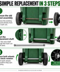 Simple replacement steps for Haul Heavy Bins Like A Boss Without Breaking A Sweat Using This Tough Trash Wheel Replacement Kit.