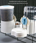 Automatic Pet Water Dispenser With Leakproof Cage Mount Keeps Your Pups Hydrated Straight Up No Mess Easy Hang Bowl For Cats And Dogs mounted on a wire cage.