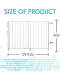 Extra Wide 29 To 43 Inch Walk Through Baby Gate For Stairs With Hardware Mount Banister And Wall Mount Kit size dimensions