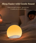 Rock Solid Sound Machine Paired With Sunrise Alarm Clock And Soothing Night Light For Chill Bedroom Upgrades Deep Sleep Cycles And Smooth Morning Wake Ups with warm glow and digital display.