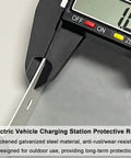 Close-up of Rust Free Cap for Badass Wall Mounted EV Charger Guard, showcasing thickened galvanized steel design.